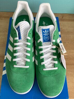 NIB - ADIDAS GAZELLE Shoes - Perforated Green/White - Mens size 13